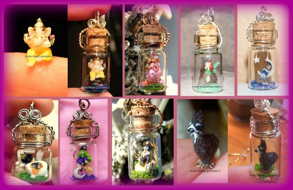 Pendentif personnage miniature (10mm hors fiole) = prix dépend du personnage
