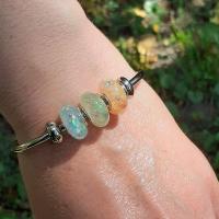 Bracelet rigide jonc + 3 charms 