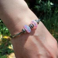 Bracelet rigide jonc + 2 charms 
