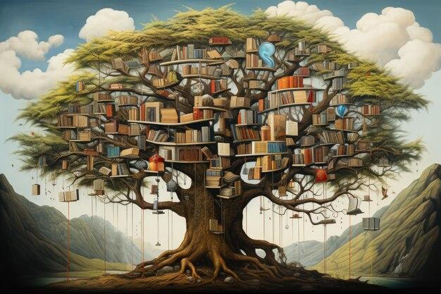Bibliotheque magique arbre