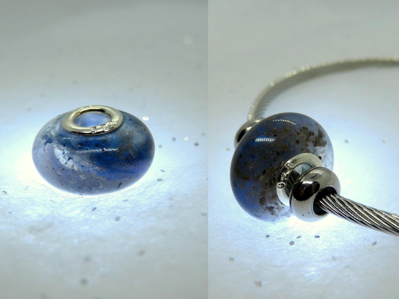 Cendres funéraires charm 16 mm + poudre mica